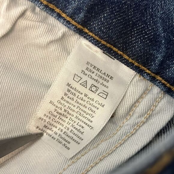 Everlane The Cheeky Jean Crop Ankle Women’s 35 Waist Raw Hem Curvy - Picture 7 of 10